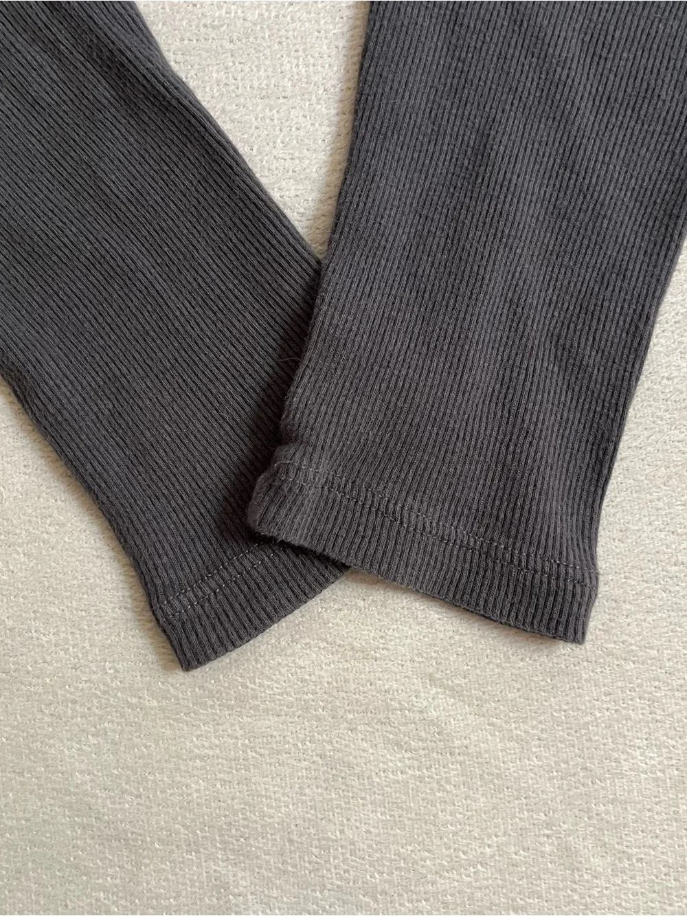 Gap Kids Dark Grey Cotton Ribbed Long-Sleeve Button Henley Top, Girls’ XL